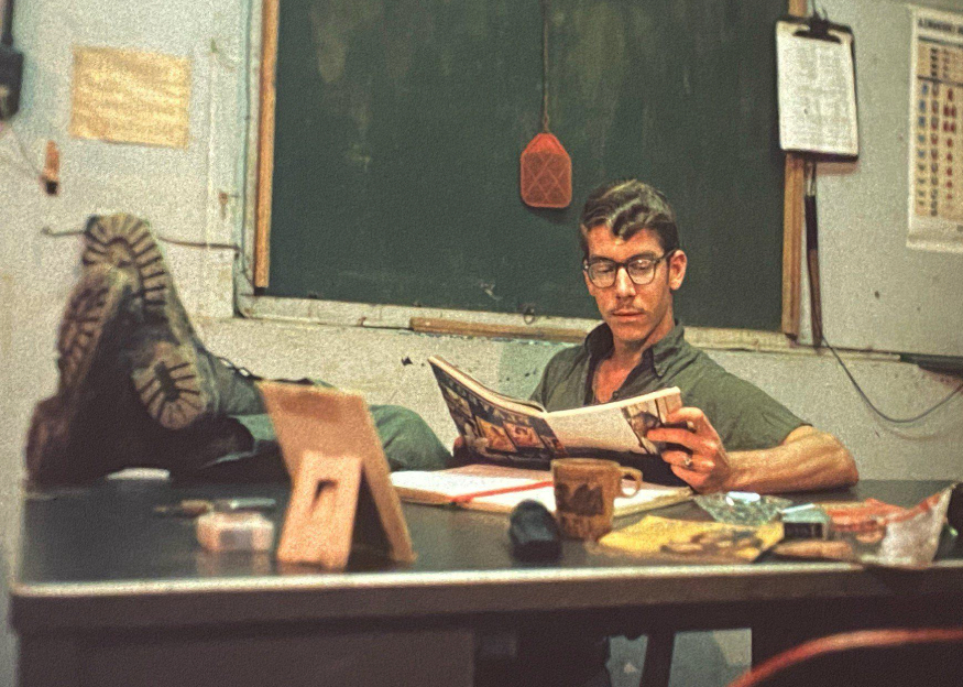 A Soldier in Vietnam Reading Playboy